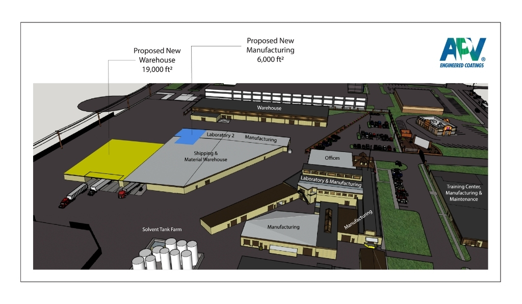 Rendering of APV Engineered Coatings’ campus